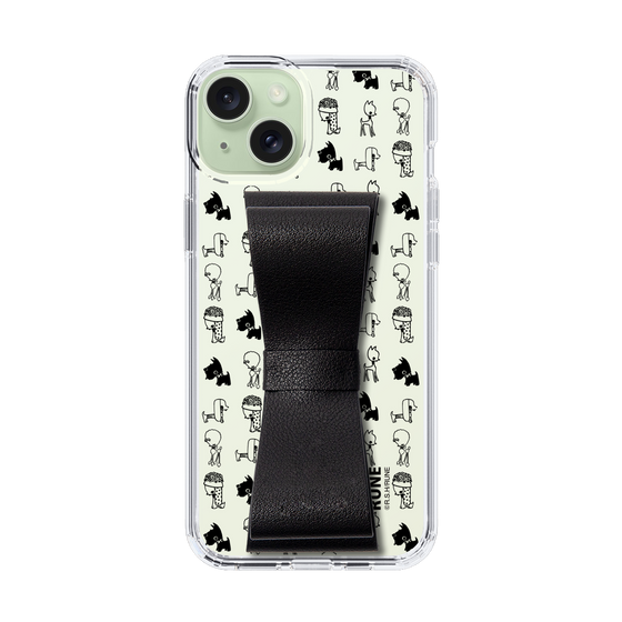 Slim Protection Case - STAND & RING RIBBON Black［ Rune Naito - RUNE Animal Dog ］