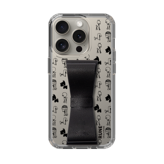 Slim Protection Case - STAND & RING RIBBON Black［ Rune Naito - RUNE Animal Dog ］
