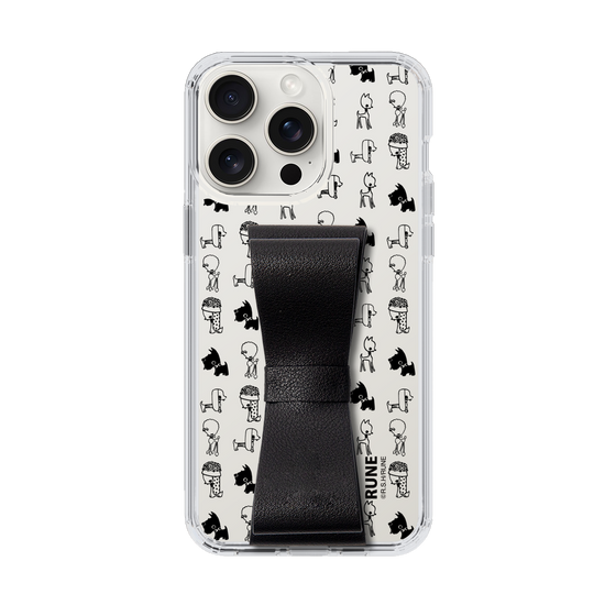 Slim Protection Case - STAND & RING RIBBON Black［ Rune Naito - RUNE Animal Dog ］