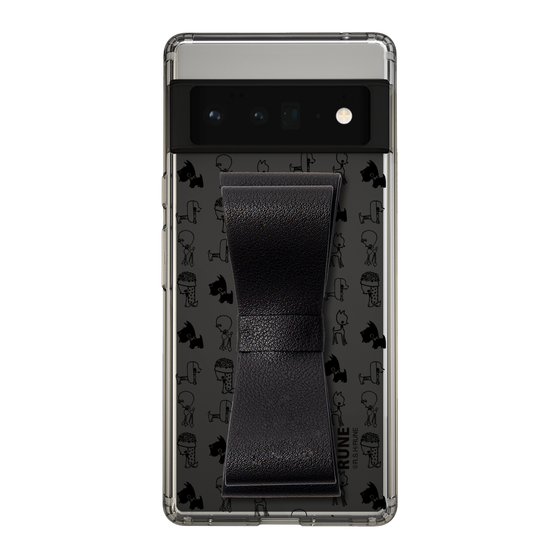 Slim Protection Case - STAND & RING RIBBON Black［ Rune Naito - RUNE Animal Dog ］