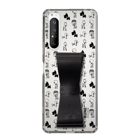 Slim Protection Case - STAND & RING RIBBON Black［ Rune Naito - RUNE Animal Dog ］