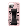 Slim Protection Case - STAND & RING RIBBON Black［ Rune Naito - RUNE Girl Retro & Modern - Pink ］
