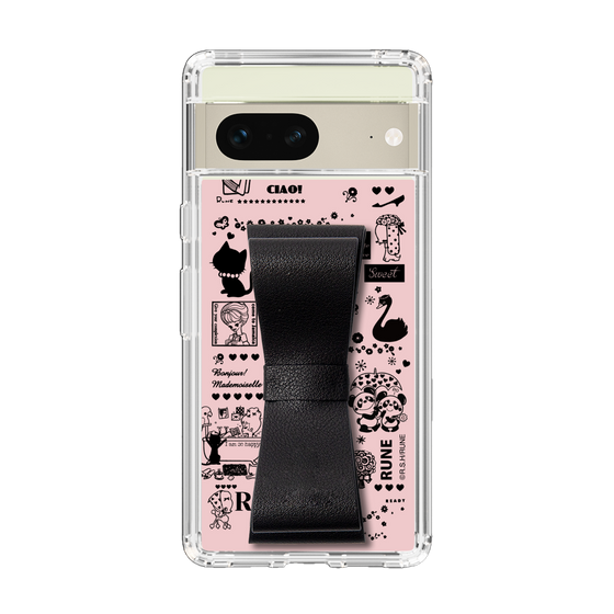 Slim Protection Case - STAND & RING RIBBON Black［ Rune Naito - RUNE Girl Retro & Modern - Pink ］