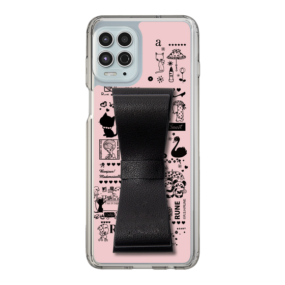 Slim Protection Case - STAND & RING RIBBON Black［ Rune Naito - RUNE Girl Retro & Modern - Pink ］