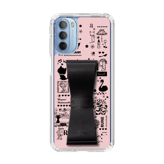 Slim Protection Case - STAND & RING RIBBON Black［ Rune Naito - RUNE Girl Retro & Modern - Pink ］