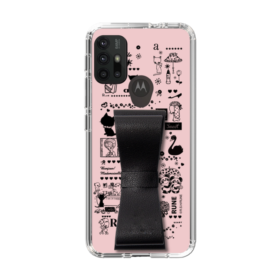 Slim Protection Case - STAND & RING RIBBON Black［ Rune Naito - RUNE Girl Retro & Modern - Pink ］