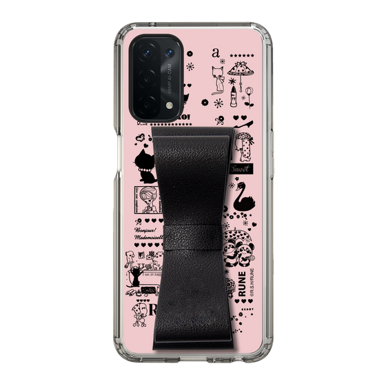Slim Protection Case - STAND & RING RIBBON Black［ Rune Naito - RUNE Girl Retro & Modern - Pink ］