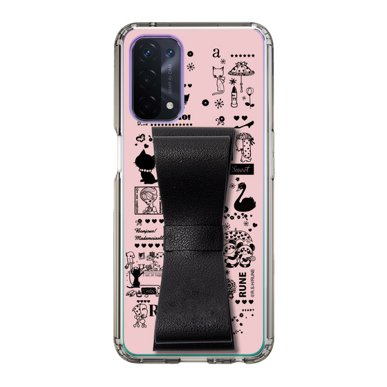 Slim Protection Case - STAND & RING RIBBON Black［ Rune Naito - RUNE Girl Retro & Modern - Pink ］
