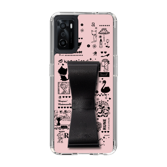 Slim Protection Case - STAND & RING RIBBON Black［ Rune Naito - RUNE Girl Retro & Modern - Pink ］
