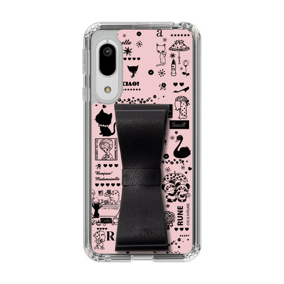 Slim Protection Case - STAND & RING RIBBON Black［ Rune Naito - RUNE Girl Retro & Modern - Pink ］