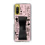 Slim Protection Case - STAND & RING RIBBON Black［ Rune Naito - RUNE Girl Retro & Modern - Pink ］