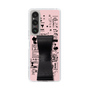 Slim Protection Case - STAND & RING RIBBON Black［ Rune Naito - RUNE Girl Retro & Modern - Pink ］