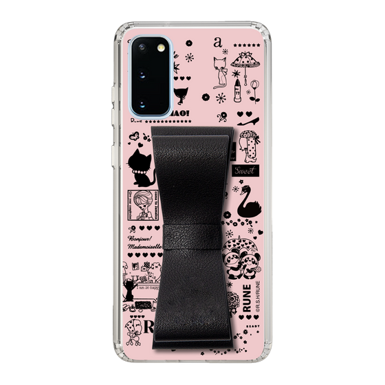 Slim Protection Case - STAND & RING RIBBON Black［ Rune Naito - RUNE Girl Retro & Modern - Pink ］