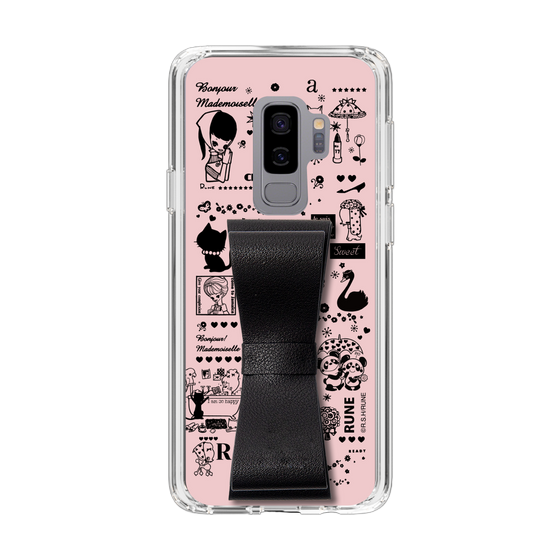 Slim Protection Case - STAND & RING RIBBON Black［ Rune Naito - RUNE Girl Retro & Modern - Pink ］