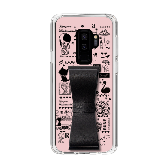 Slim Protection Case - STAND & RING RIBBON Black［ Rune Naito - RUNE Girl Retro & Modern - Pink ］