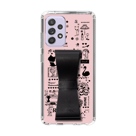 Slim Protection Case - STAND & RING RIBBON Black［ Rune Naito - RUNE Girl Retro & Modern - Pink ］