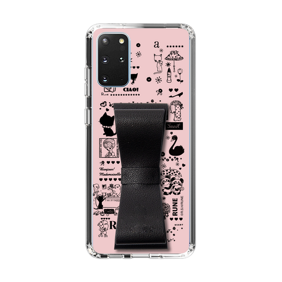 Slim Protection Case - STAND & RING RIBBON Black［ Rune Naito - RUNE Girl Retro & Modern - Pink ］