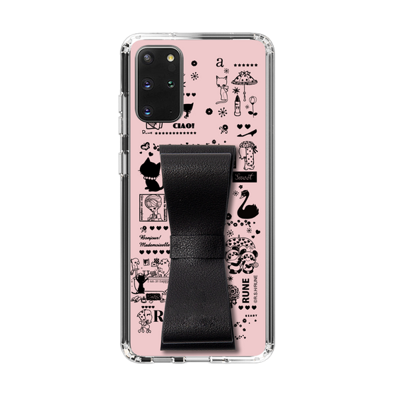 Slim Protection Case - STAND & RING RIBBON Black［ Rune Naito - RUNE Girl Retro & Modern - Pink ］