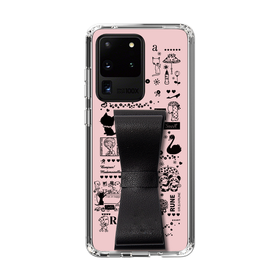 Slim Protection Case - STAND & RING RIBBON Black［ Rune Naito - RUNE Girl Retro & Modern - Pink ］