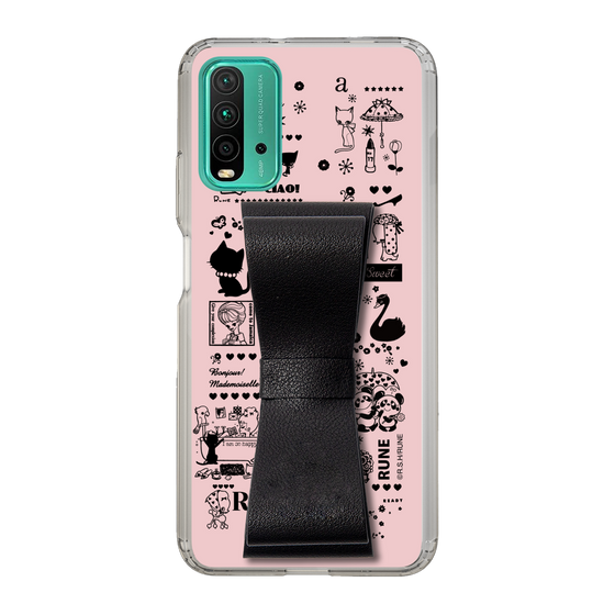Slim Protection Case - STAND & RING RIBBON Black［ Rune Naito - RUNE Girl Retro & Modern - Pink ］