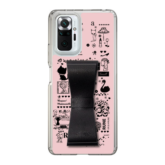 Slim Protection Case - STAND & RING RIBBON Black［ Rune Naito - RUNE Girl Retro & Modern - Pink ］