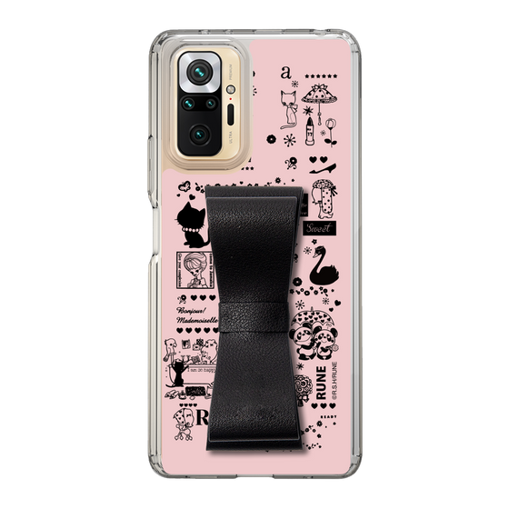 Slim Protection Case - STAND & RING RIBBON Black［ Rune Naito - RUNE Girl Retro & Modern - Pink ］
