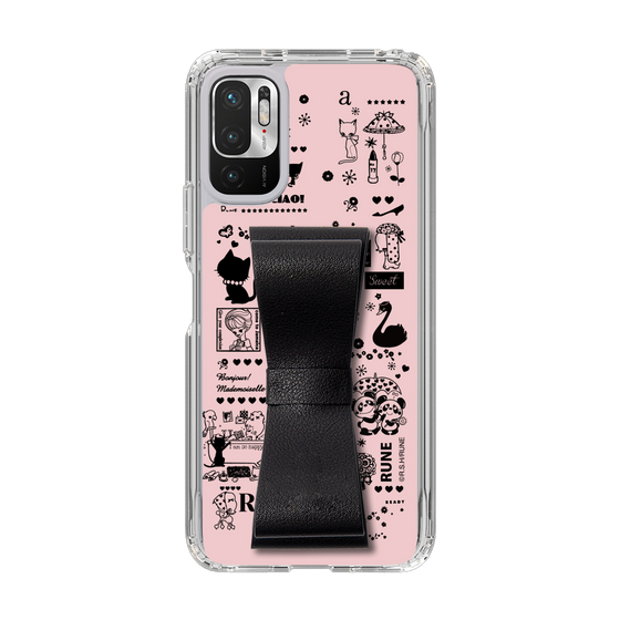 Slim Protection Case - STAND & RING RIBBON Black［ Rune Naito - RUNE Girl Retro & Modern - Pink ］