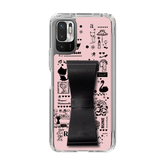 Slim Protection Case - STAND & RING RIBBON Black［ Rune Naito - RUNE Girl Retro & Modern - Pink ］