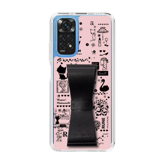 Slim Protection Case - STAND & RING RIBBON Black［ Rune Naito - RUNE Girl Retro & Modern - Pink ］