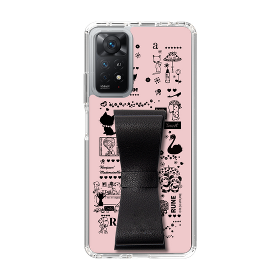 Slim Protection Case - STAND & RING RIBBON Black［ Rune Naito - RUNE Girl Retro & Modern - Pink ］