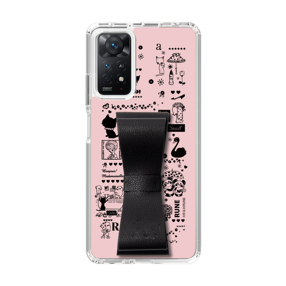 Slim Protection Case - STAND & RING RIBBON Black［ Rune Naito - RUNE Girl Retro & Modern - Pink ］