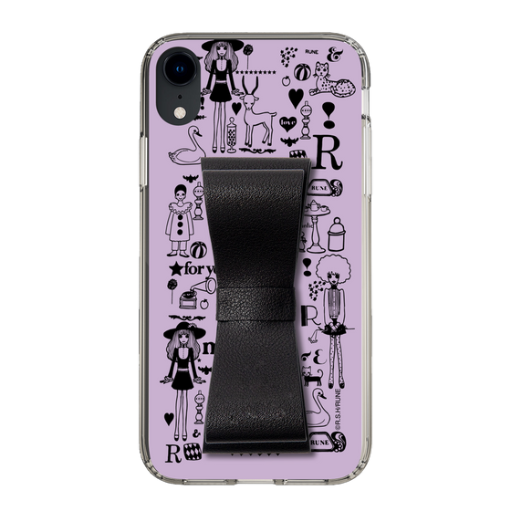 Slim Protection Case - STAND & RING RIBBON Black［ Rune Naito - RUNE Girl Retro & Modern - Purple ］