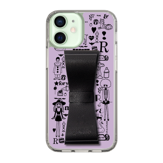 Slim Protection Case - STAND & RING RIBBON Black［ Rune Naito - RUNE Girl Retro & Modern - Purple ］