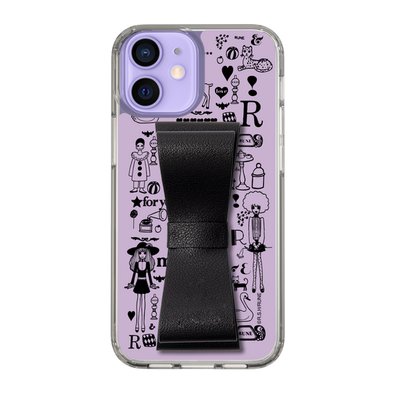 Slim Protection Case - STAND & RING RIBBON Black［ Rune Naito - RUNE Girl Retro & Modern - Purple ］
