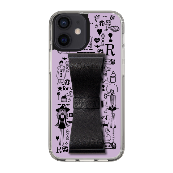 Slim Protection Case - STAND & RING RIBBON Black［ Rune Naito - RUNE Girl Retro & Modern - Purple ］