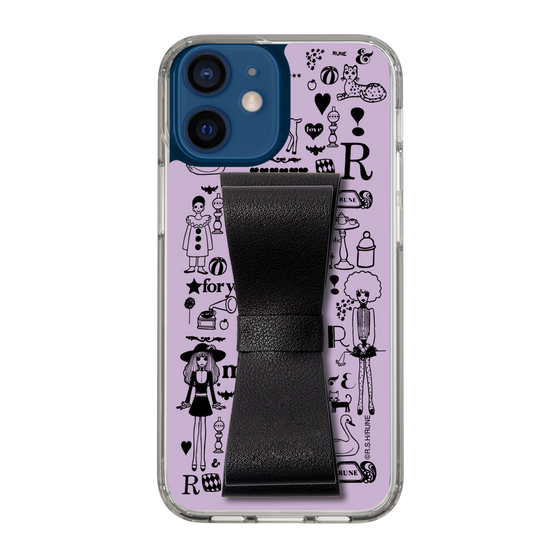 Slim Protection Case - STAND & RING RIBBON Black［ Rune Naito - RUNE Girl Retro & Modern - Purple ］