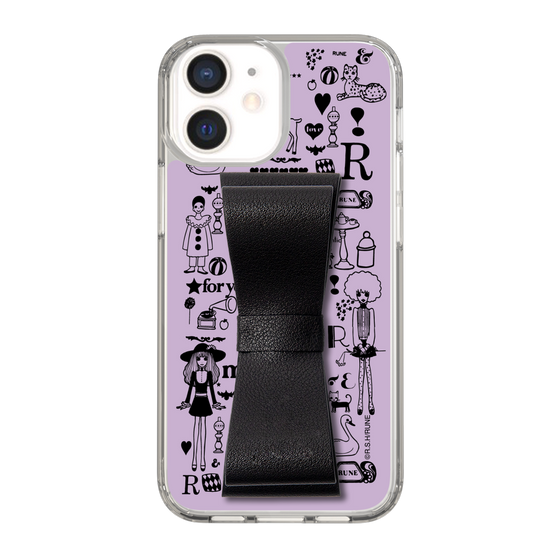 Slim Protection Case - STAND & RING RIBBON Black［ Rune Naito - RUNE Girl Retro & Modern - Purple ］