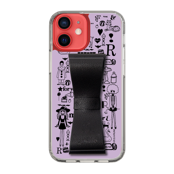 Slim Protection Case - STAND & RING RIBBON Black［ Rune Naito - RUNE Girl Retro & Modern - Purple ］