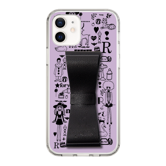 Slim Protection Case - STAND & RING RIBBON Black［ Rune Naito - RUNE Girl Retro & Modern - Purple ］