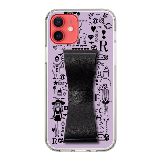 Slim Protection Case - STAND & RING RIBBON Black［ Rune Naito - RUNE Girl Retro & Modern - Purple ］