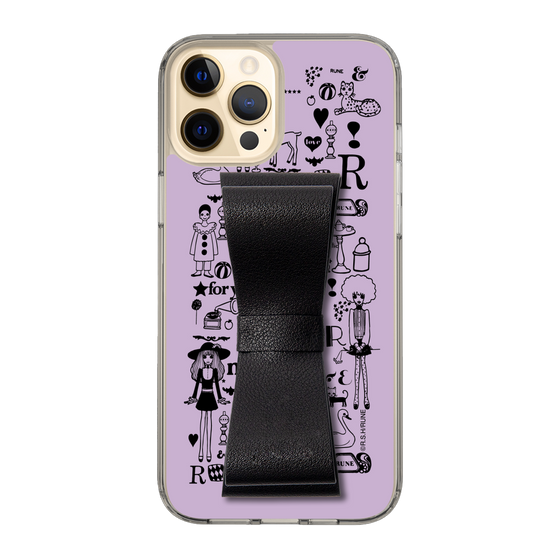 Slim Protection Case - STAND & RING RIBBON Black［ Rune Naito - RUNE Girl Retro & Modern - Purple ］