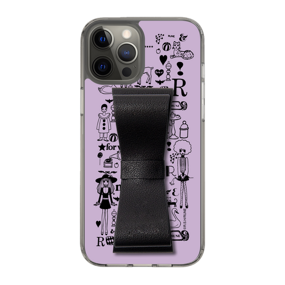 Slim Protection Case - STAND & RING RIBBON Black［ Rune Naito - RUNE Girl Retro & Modern - Purple ］