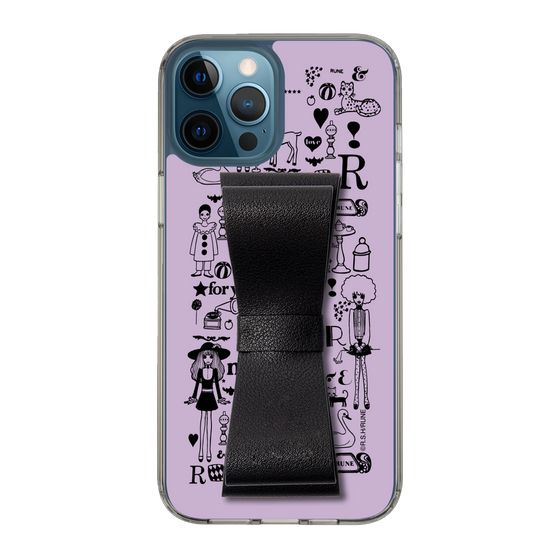 Slim Protection Case - STAND & RING RIBBON Black［ Rune Naito - RUNE Girl Retro & Modern - Purple ］