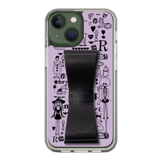 Slim Protection Case - STAND & RING RIBBON Black［ Rune Naito - RUNE Girl Retro & Modern - Purple ］