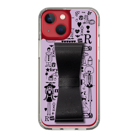 Slim Protection Case - STAND & RING RIBBON Black［ Rune Naito - RUNE Girl Retro & Modern - Purple ］
