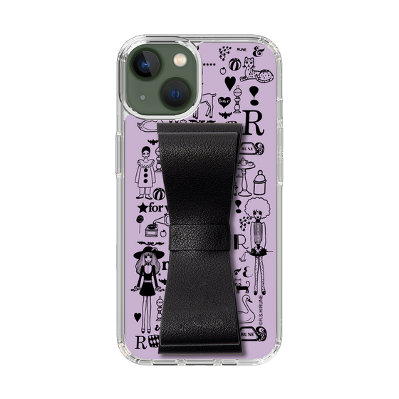 Slim Protection Case - STAND & RING RIBBON Black［ Rune Naito - RUNE Girl Retro & Modern - Purple ］