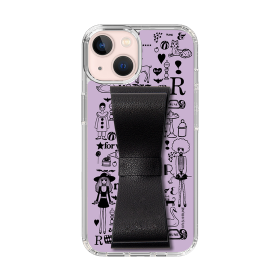 Slim Protection Case - STAND & RING RIBBON Black［ Rune Naito - RUNE Girl Retro & Modern - Purple ］