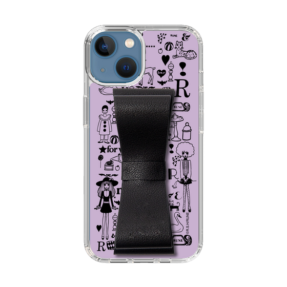 Slim Protection Case - STAND & RING RIBBON Black［ Rune Naito - RUNE Girl Retro & Modern - Purple ］