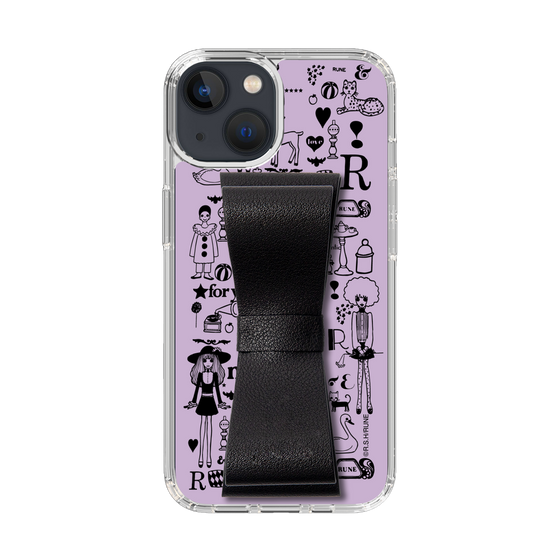 Slim Protection Case - STAND & RING RIBBON Black［ Rune Naito - RUNE Girl Retro & Modern - Purple ］