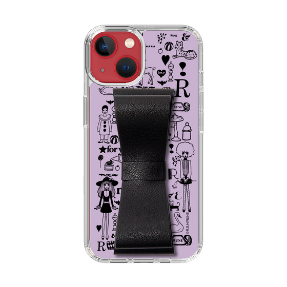 Slim Protection Case - STAND & RING RIBBON Black［ Rune Naito - RUNE Girl Retro & Modern - Purple ］